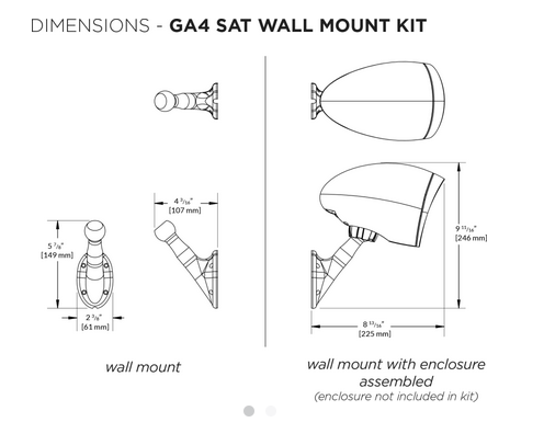 Garden Array GA4 Satellite Wall Mount Kit (Pair)